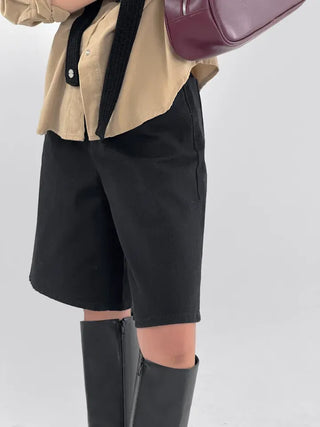 Coron Black Half Cotton Pants