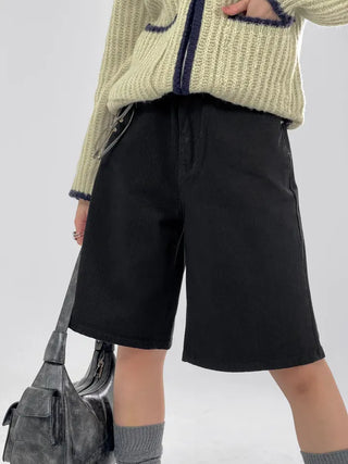 Coron Black Half Cotton Pants
