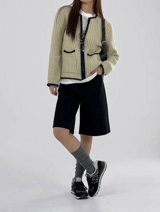 Coron Black Half Cotton Pants