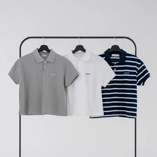 Embroidered collared short-sleeve tee