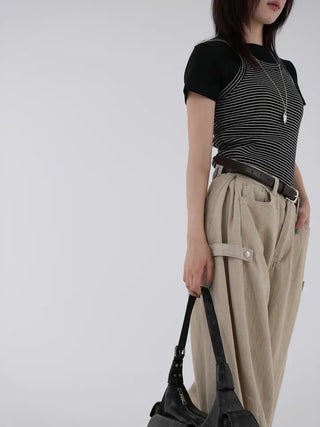 Kand side strap long pants