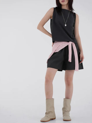 Chiring elastic banding rustling shorts