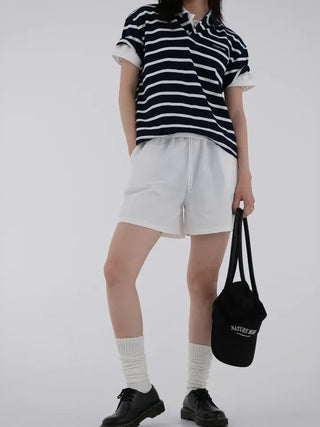 Chiring elastic banding rustling shorts