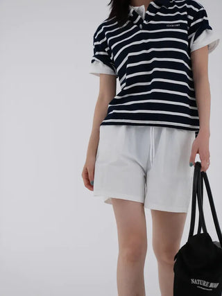 Chiring elastic banding rustling shorts