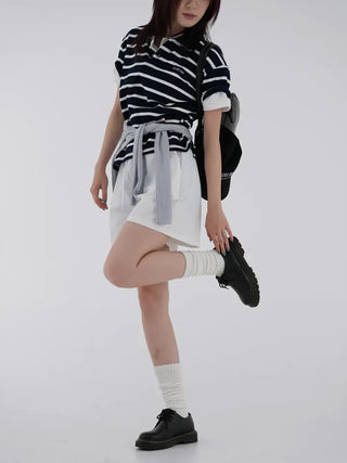 Chiring elastic banding rustling shorts