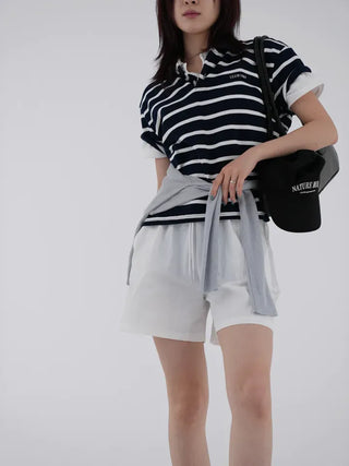 Chiring elastic banding rustling shorts