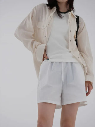 Chiring elastic banding rustling shorts