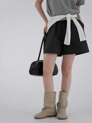 Chiring elastic banding rustling shorts