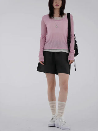 Chiring elastic banding rustling shorts