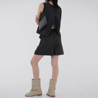 Chiring elastic banding rustling shorts
