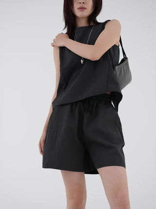 Chiring elastic banding rustling shorts