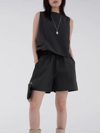 Chiring rustling back slit sleeveless