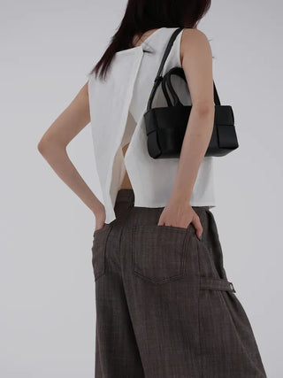 Chiring rustling back slit sleeveless