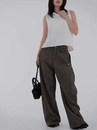 Chiring rustling back slit sleeveless