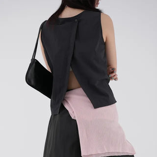 Chiring rustling back slit sleeveless