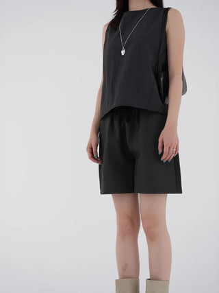Chiring rustling back slit sleeveless