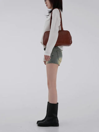 Aura Low-Rise Denim Shorts