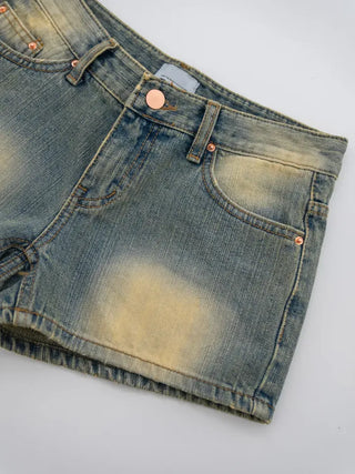 Aura Low-Rise Denim Shorts