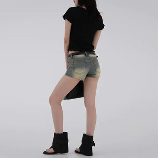 Aura Low-Rise Denim Shorts