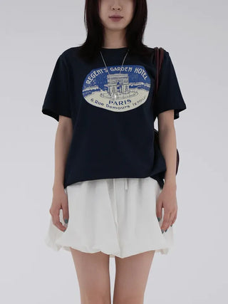 Garnet Round Neck Printed Short Sleeve Tee