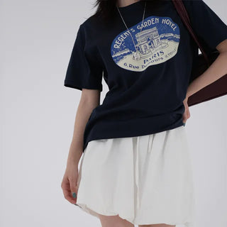 Garnet Round Neck Printed Short Sleeve Tee