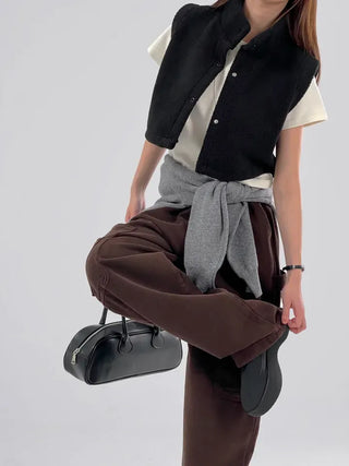 Pain Fleece Crop Vest