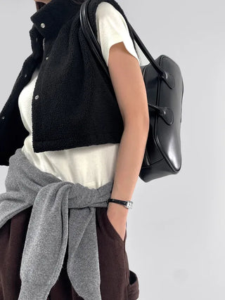 Pain Fleece Crop Vest