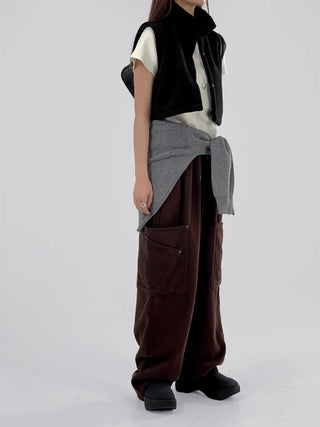 Pain Fleece Crop Vest