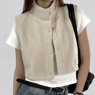 Pain Fleece Crop Vest