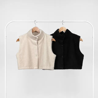 Pain Fleece Crop Vest
