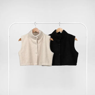 Pain Fleece Crop Vest