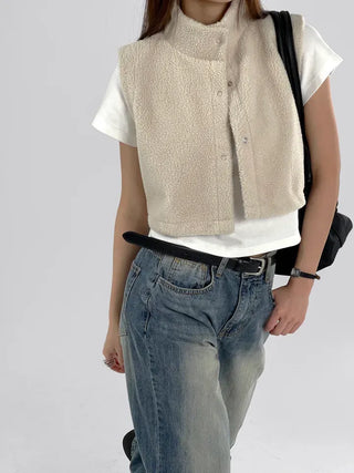Pain Fleece Crop Vest