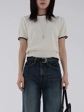 Banu Color Block Short Sleeve Knit