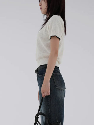Banu Color Block Short Sleeve Knit