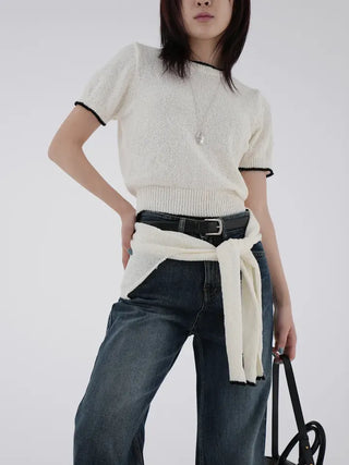 Banu Color Block Short Sleeve Knit