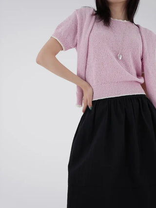 Banu Color Block Short Sleeve Knit