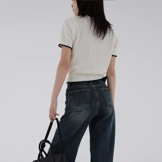 Banu Color Block Short Sleeve Knit