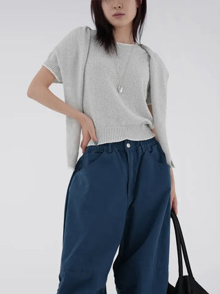 Banu Color Block Short Sleeve Knit