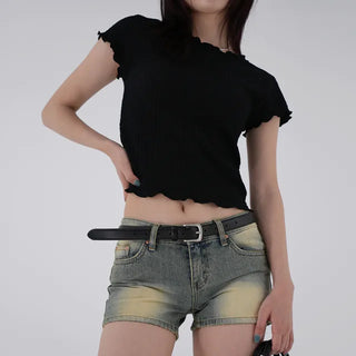 Sorbet Waffle Crop Short Sleeve Tee