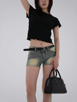 Sorbet Waffle Crop Short Sleeve Tee
