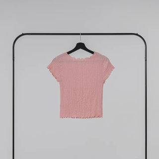 Sorbet Waffle Crop Short Sleeve Tee