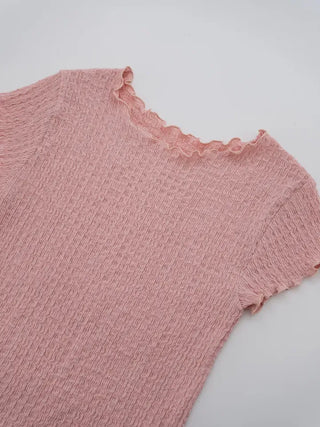 Sorbet Waffle Crop Short Sleeve Tee