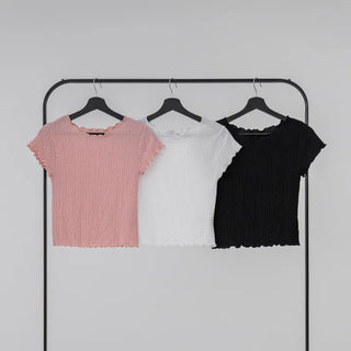 Sorbet Waffle Crop Short Sleeve Tee