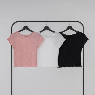 Sorbet Waffle Crop Short Sleeve Tee