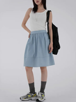 Birkin shirred flare skirt
