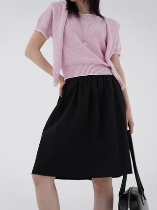 Birkin shirred flare skirt