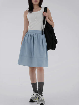 Birkin shirred flare skirt