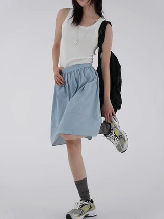 Birkin shirred flare skirt