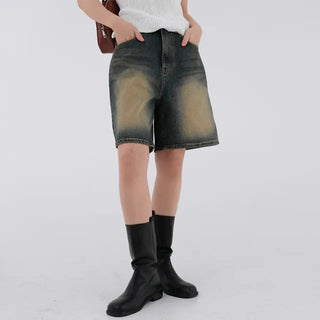 Roaming Washed Half Denim Pants