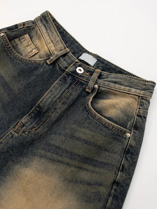 Roaming Washed Half Denim Pants
